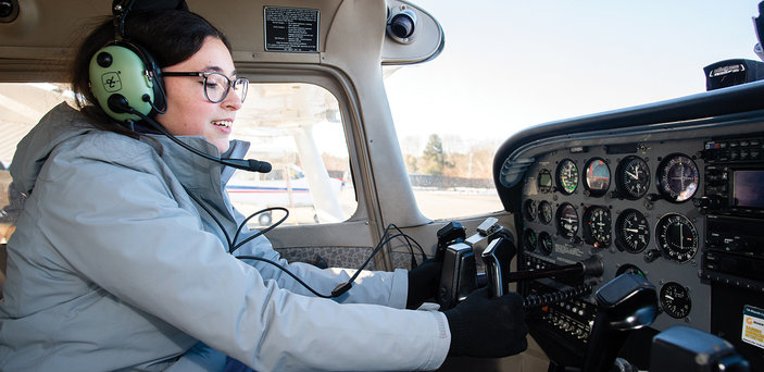 Student Flies a Plane