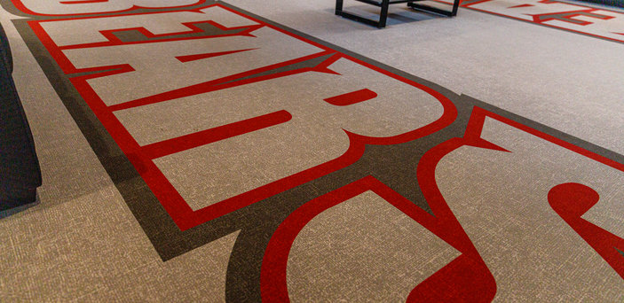 Rug inside bear paw pavilion