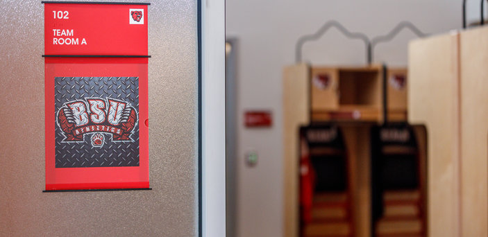 One of the team rooms inside the bear paw pavilion