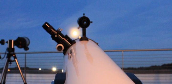 telescopes on deck of BSU Observatory