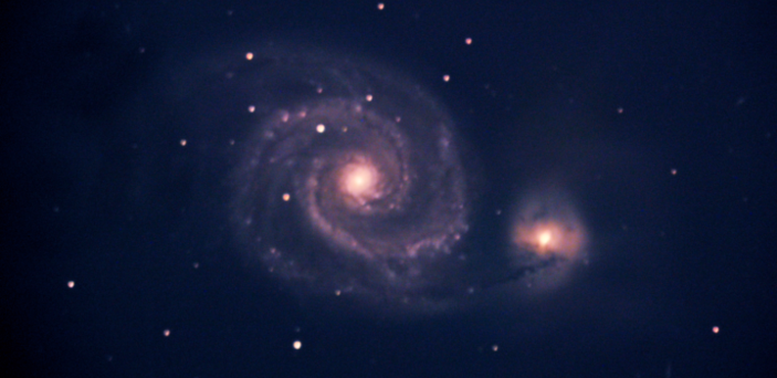 The Whirlpool Galaxy imaged through Observatory camera