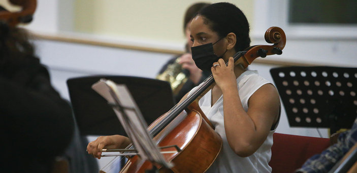 Christelle Jean-Francois plays the cello.