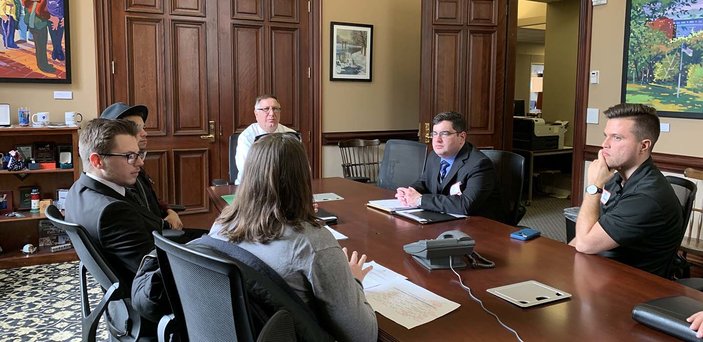 Students meet with a lawmaker.