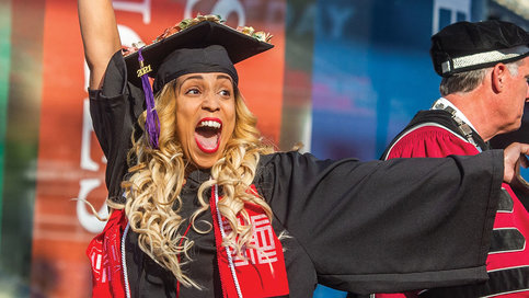 Student Celebrates while Getting Her Degree