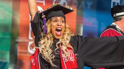 Student Celebrates while Getting Her Degree