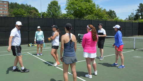 Tennis court instruction