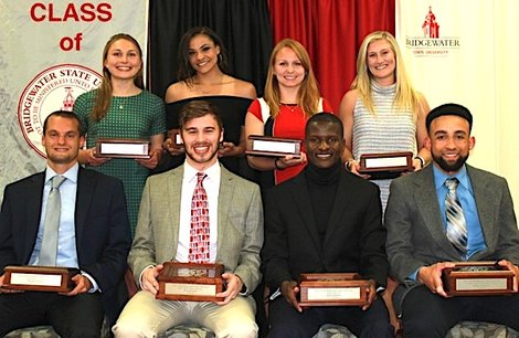 Award recipients at athletic banquet Award recipients at athletic banquet
