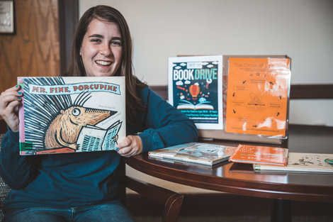 Emily Santos, ’19 organizes a book drive on campus to bring Emily Santos, ’19 organizes a book drive on campus to bring