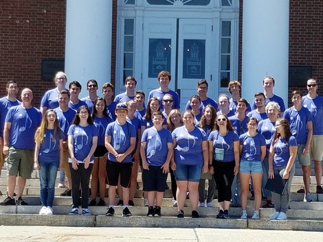 The touring ambassadors on the steps of Boyden Hall The touring ambassadors on the steps of Boyden Hall