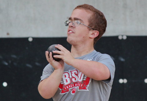 Josh Winsper readying to throw the shot put Josh Winsper readying to throw the shot put