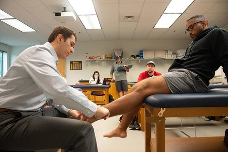 Athletic Training students getting hands-on training Athletic Training students getting hands-on training