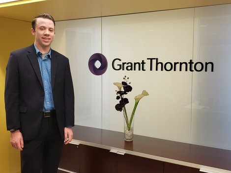 BSU student Chris Connelly at Grant Thornton in Washington D BSU student Chris Connelly at Grant Thornton in Washington D