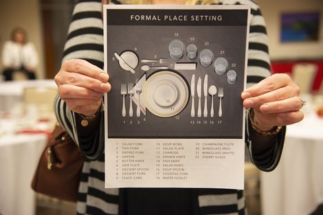 Layout of place setting at BSU etiquette dinner Layout of place setting at BSU etiquette dinner