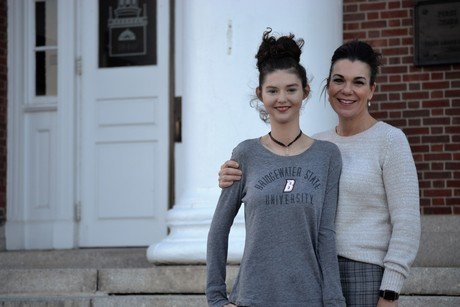Gina and Sarah Anderson in front of Boyden Hall Gina and Sarah Anderson in front of Boyden Hall