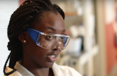 An African-American student working in a BSU lab An African-American student working in a BSU lab
