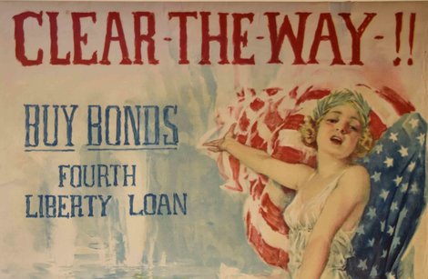 A wartime poster encouraging the purchase of Liberty bonds A wartime poster encouraging the purchase of Liberty bonds