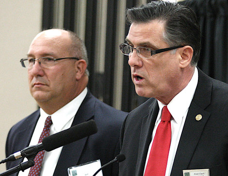 President Clark speaks at a recent chamber event President Clark speaks at a recent chamber event