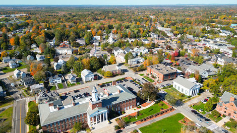 Aerial view of Bridgewater's west campus