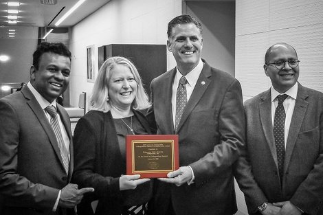 Members of the BSU community accept award for excellence in undergraduate research