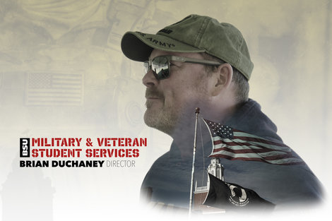 Graphic of Brian Duchaney in profile