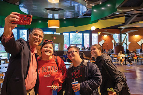 President Clark with Students