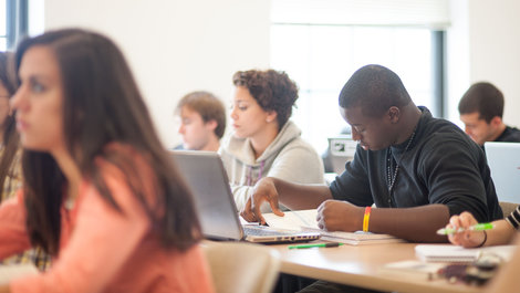 Students studying in classroom at BSU