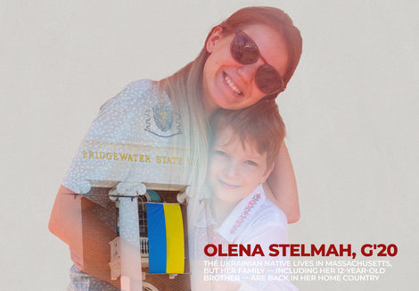 Olena with her brother Maxim