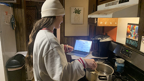 Shannon Morris uses Blackboard Ally while cooking.