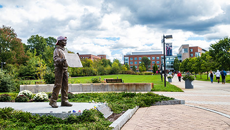 The statue of Martin Richard in University Park