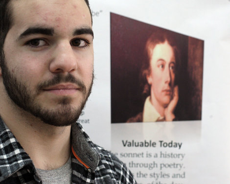 Sophomore Joseph Casieri at Monday’s mid-year symposium Sophomore Joseph Casieri at Monday’s mid-year symposium