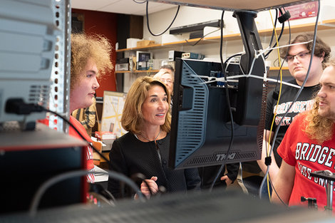 Lt. Gov. Karyn Polito tours a BSU lab. Lt. Gov. Karyn Polito tours a BSU lab.