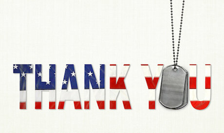 The words ’thank you’ in red, white and blue The words ’thank you’ in red, white and blue