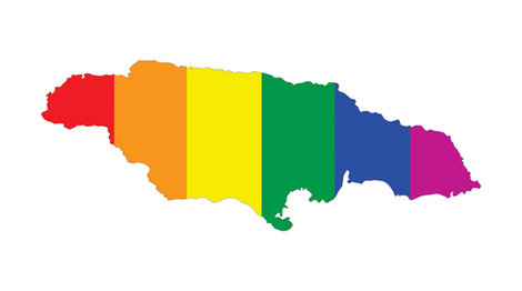 Jamaican flag in rainbow colors Jamaican flag in rainbow colors