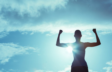 Drawing of a woman with arms raised in victory Drawing of a woman with arms raised in victory