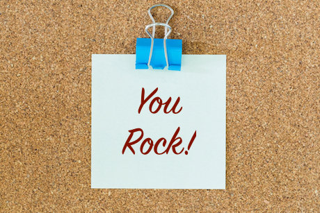 A Post-it Note saying ’You Rock!’ A Post-it Note saying ’You Rock!’