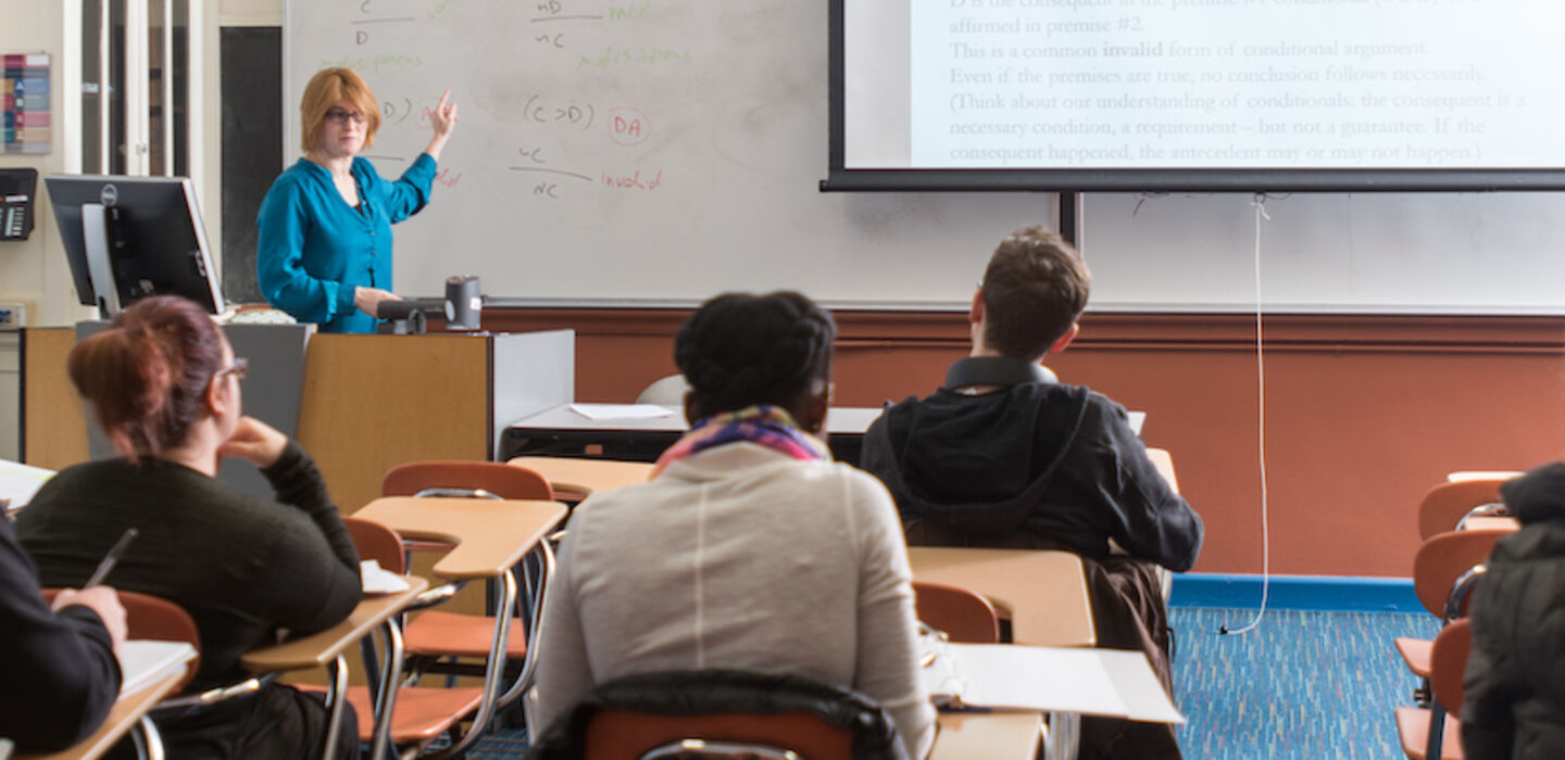 Teacher at class