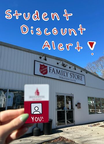 Student Discount Alert at Salvation Army Thrift Store